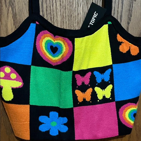 Colorful Patchwork Crop Top - Picture 3 of 6